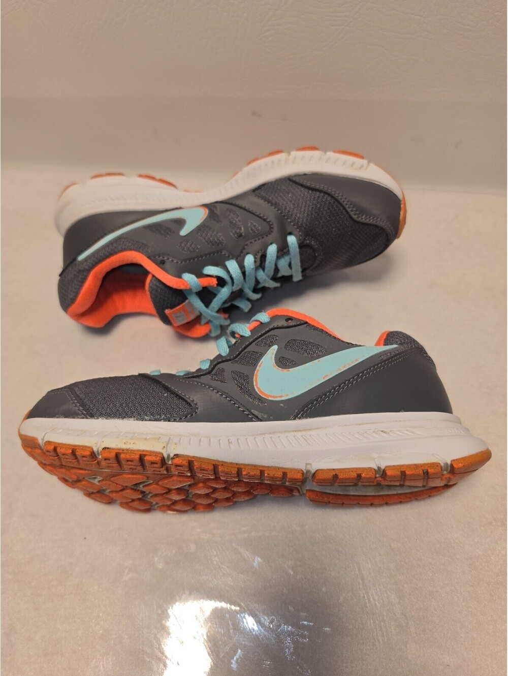 Nike Downshifter 6 Women's Running Shoes Gray Blue Orange Athletic Sneakers - Picture 6 of 7